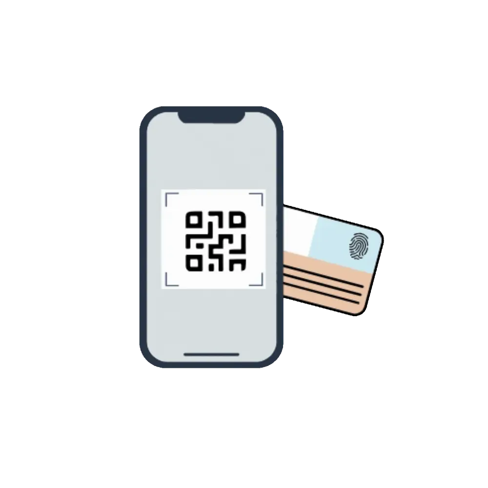 A phone scanning a payment QR code next to a card