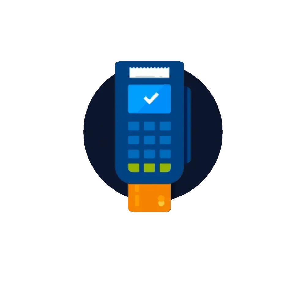 A payment card inserted into a terminal